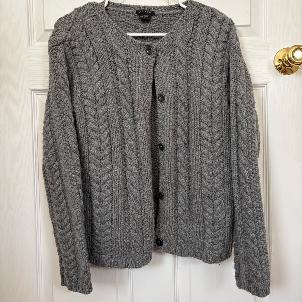 J.Crew Hand Knit Wool Cardigan
